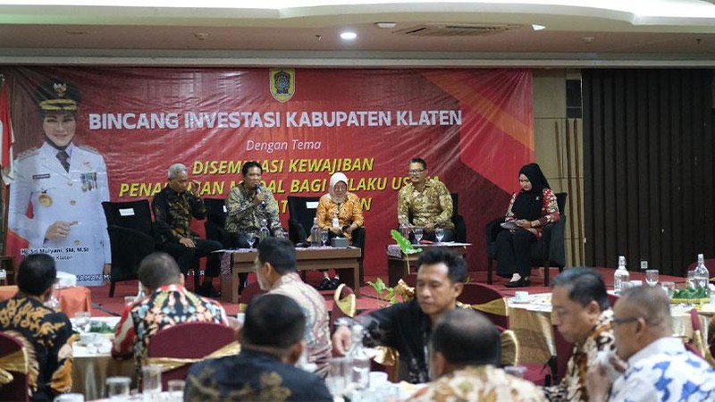 Pemerintah Kabupaten Klaten menggelar kegiatan Bincang Investasi yang bertujuan meningkatkan iklim investasi di Tonggalan, Klaten Tengah, baru-baru ini.