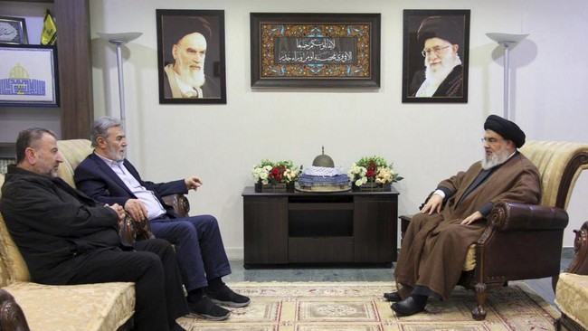 Pemimpin Hizbullah, Hamas, dan Jihad Islam bertemu di tengah gempuran Israel di Jalur Gaza sejak lebih dari dua pekan.