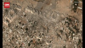 VIDEO: Penampakan Jalur Gaza Via Satelit Imbas Serangan Udara Israel