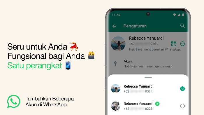 WhatsApp hadirkan fitur baru multiple accounts
