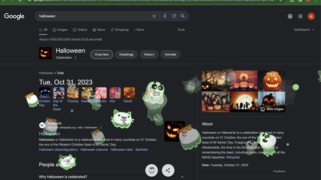 Hantu-hantu lucu 'bergentayangan' di halaman Google Search saat mengetikkan kata kunci tertentu. Simak caranya.