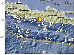 Gempa Darat M 3,4 Goyang Purworejo Pagi Ini