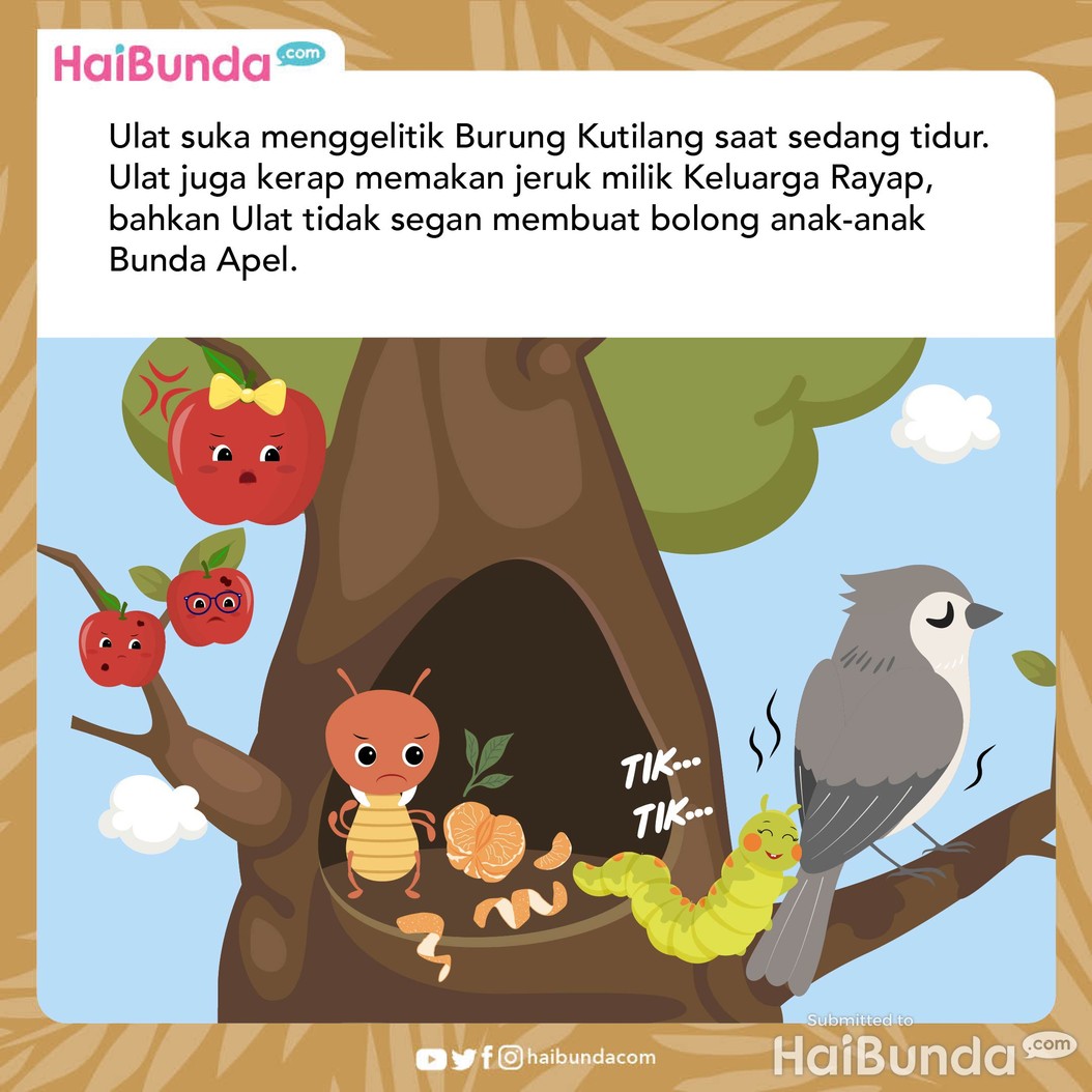 Cerita Fabel&colon; Ulat Usil Bikin Warga Pohon Kesal