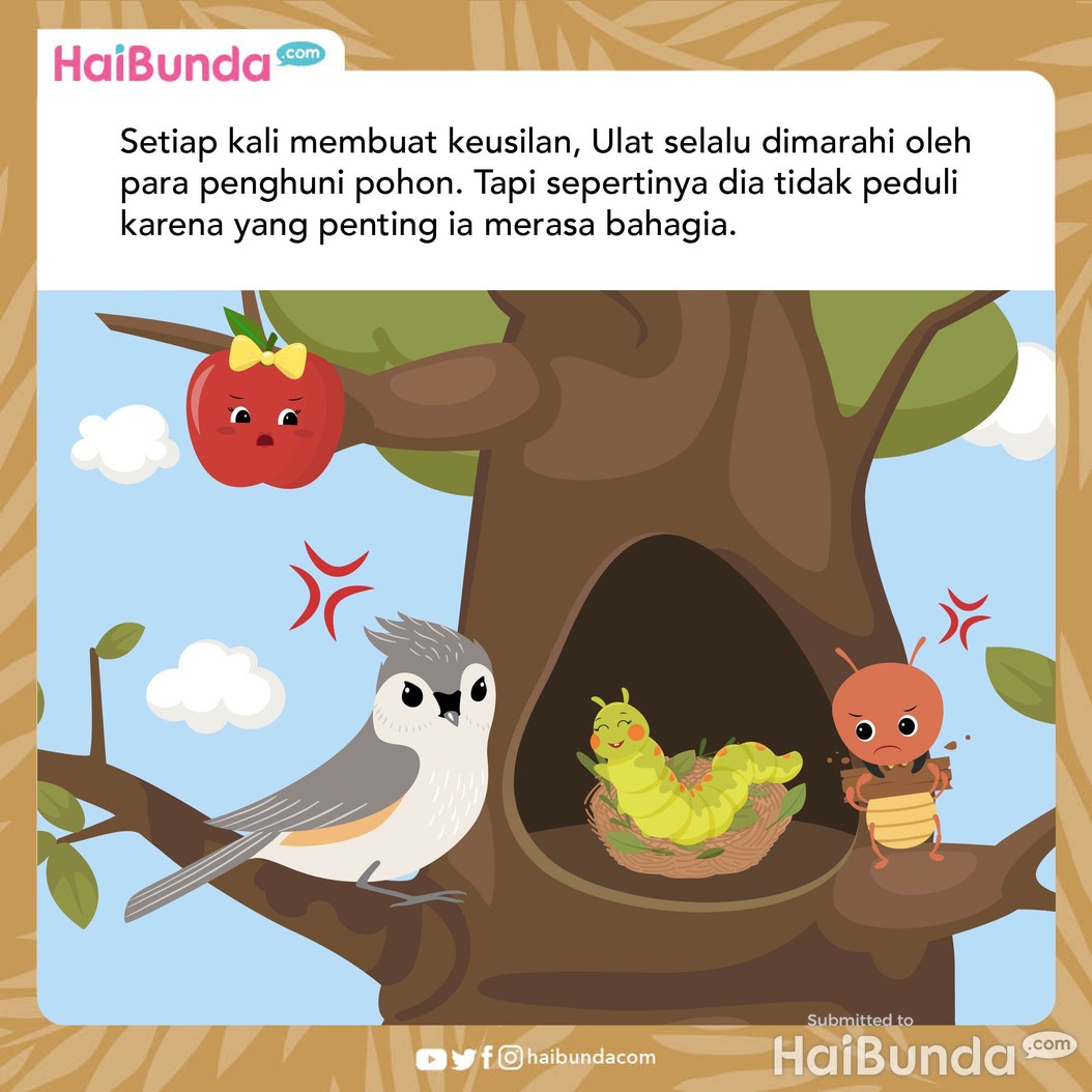 Cerita Fabel&colon; Ulat Usil Bikin Warga Pohon Kesal
