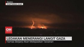 VIDEO: Ledakan Menerangi Langit Gaza
