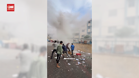 VIDEO: Detik-detik Bom Fosfor Israel Hantam Sekolah di Gaza