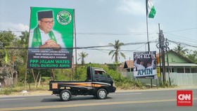 Spanduk 'PPP 100 Persen Dukung AMIN' Gambar Anies Muncul di Sleman