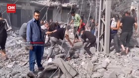 VIDEO: Panik Warga Gaza usai Kamp Pengungsi Dibombardir Israel