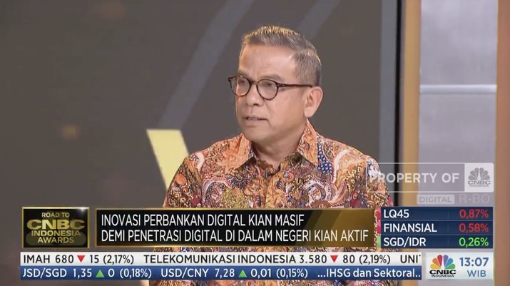 Director Of Wholesale And Institution Business BRI, Agus Noorsanto dalam acara Road To CNBC  Indonesia Award 2023. (CNBC IndonesiaTV)