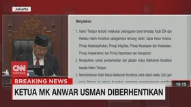 VIDEO: Anwar Usman Diberhentikan dan Dicopot Dari Jabatan Ketua MK