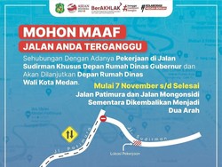 Lalin di Dekat Rumdis Gubsu Direkayasa karena Ada Perbaikan Jalan