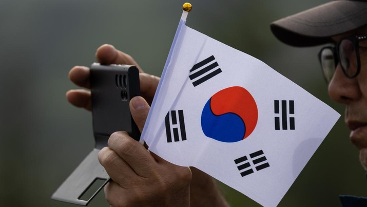 Ilustrasi bendera Korea Selatan. (SeongJoon Cho/Bloomberg via Getty Images)