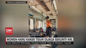 VIDEO: Momen Haru Kakek Tidur Dijaga Sekuriti KRL