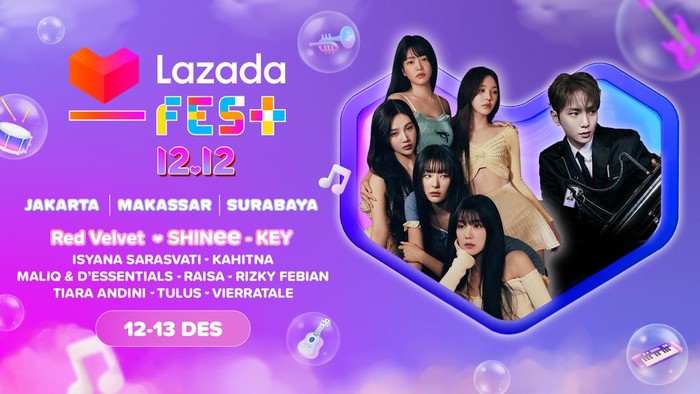 Hadir di 3 Kota, Ini Daftar Musisi Tanah Air hingga Internasional yang Tampil di Konser Musik Lazada Fest 12.12