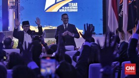 FOTO: Anies-Cak Imin Datangi HUT ke-12 NasDem di Gondangdia