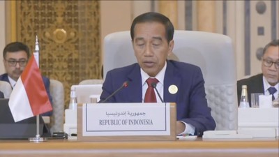 Presiden Jokowi mendesak gencatan senjata segera Israel ke Jalur Gaza Palestina dalam rapat darurat Organisasi Kerja Sama Islam (OKI) di Riyadh, Saudi.