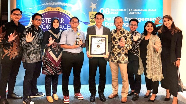 Di Stellar Workplace Award 2023, LPEI/Indonesia Eximbank meraih Stellar Workplace Recognition in Commitment, dan Stellar Workplace Recognition in Satisfaction.