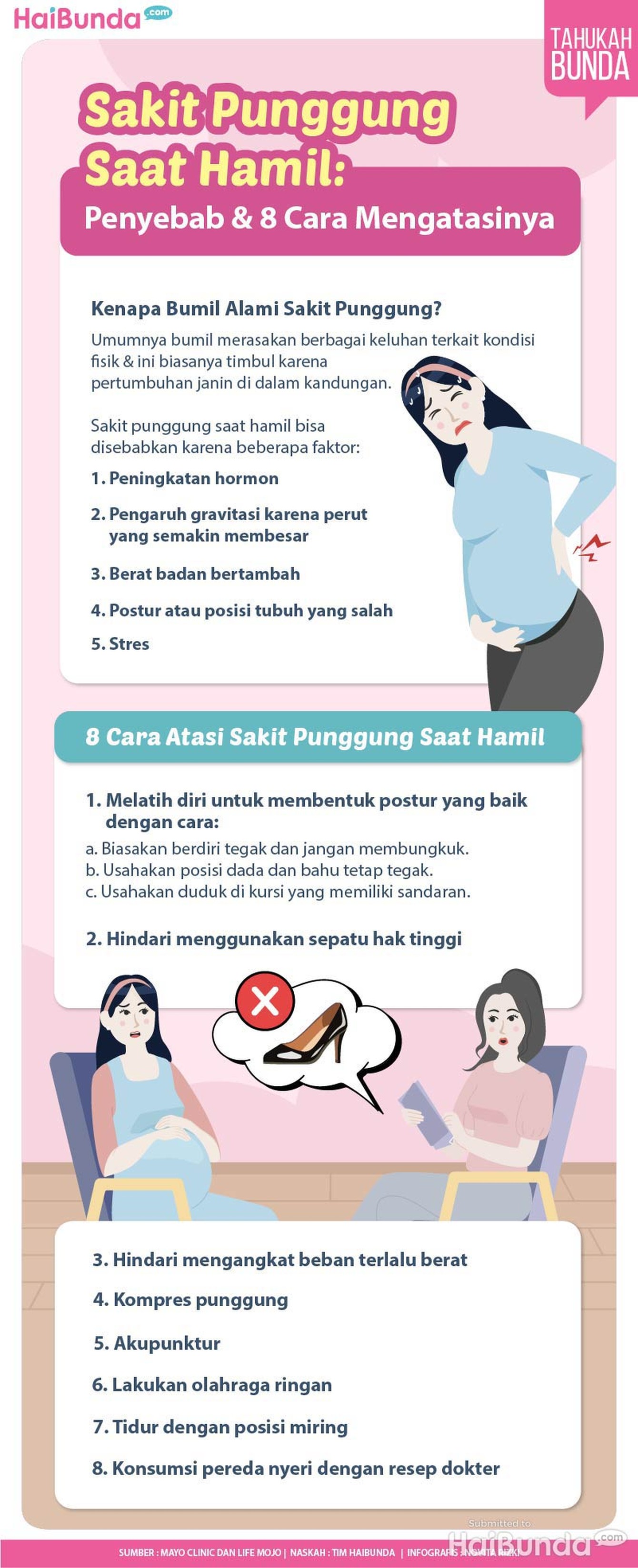 Infografis Sakit Punggung Saat Hamil: Penyebab & 8 Cara Mengatasinya Infografis Sakit Punggung Saat Hamil: Penyebab & 8 Cara Mengatasinya