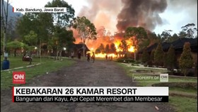 VIDEO: Kebakaran 26 Kamar Resort di Ciwidey