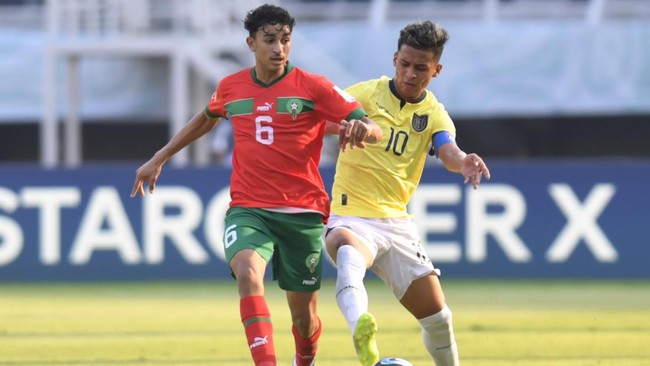 Timnas Ekuador U-17 menang 2-0 atas Maroko pada laga kedua Grup A Piala Dunia U-17 2023 di Stadion Gelora Bung Tomo (GBT), Surabaya, Senin (13/11).