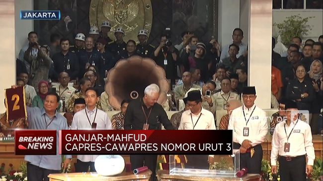 Sah! Ini Nomor Urut Capres-Cawapres 2024
