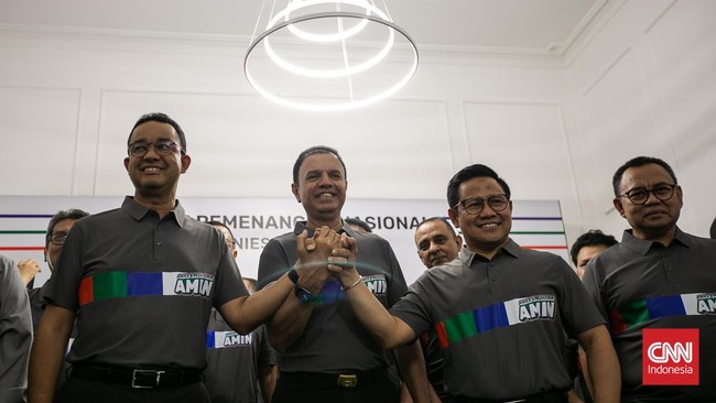 Susunan Lengkap Timnas AMIN Bakal Diumumkan Sore ini Susunan lengkap Timnas AMIN untuk pemenangan Anies-Cak Imin di Pilpres 2024 akan diumumkan hari ini, Selasa (21/11).