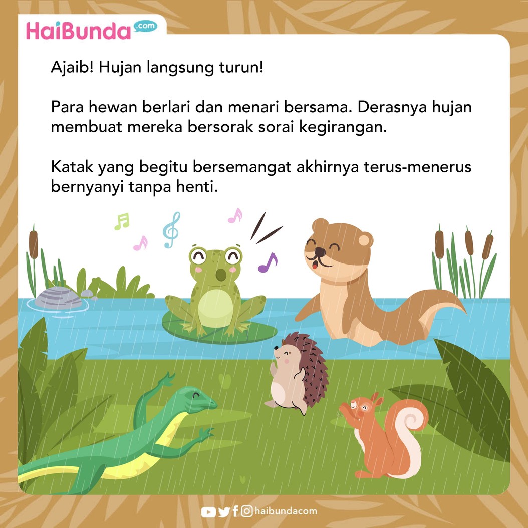Sudah berbulan-bulan hujan tak kunjung datang&comma; membuat para hewan meminta katak untuk menyanyi merayu langit untuk memanggil hujan&period; Bagaimana kelanjutannya&quest;