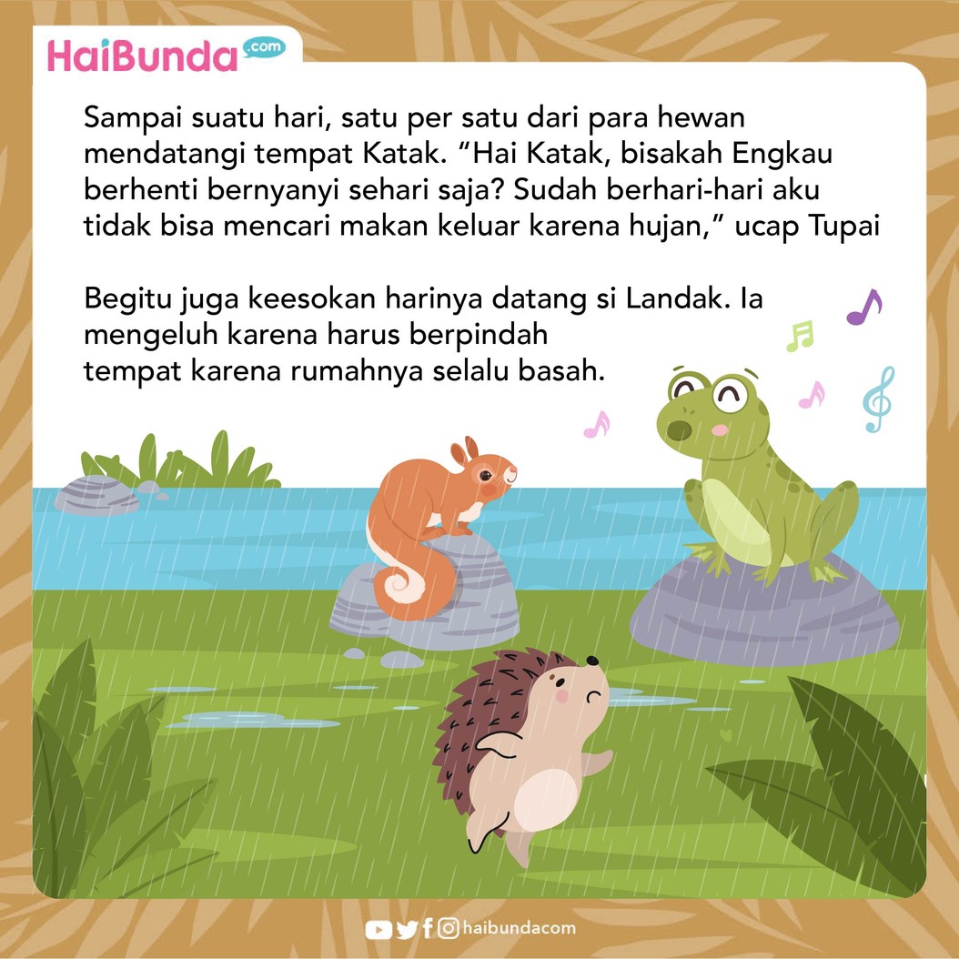 Sudah berbulan-bulan hujan tak kunjung datang&comma; membuat para hewan meminta katak untuk menyanyi merayu langit untuk memanggil hujan&period; Bagaimana kelanjutannya&quest;