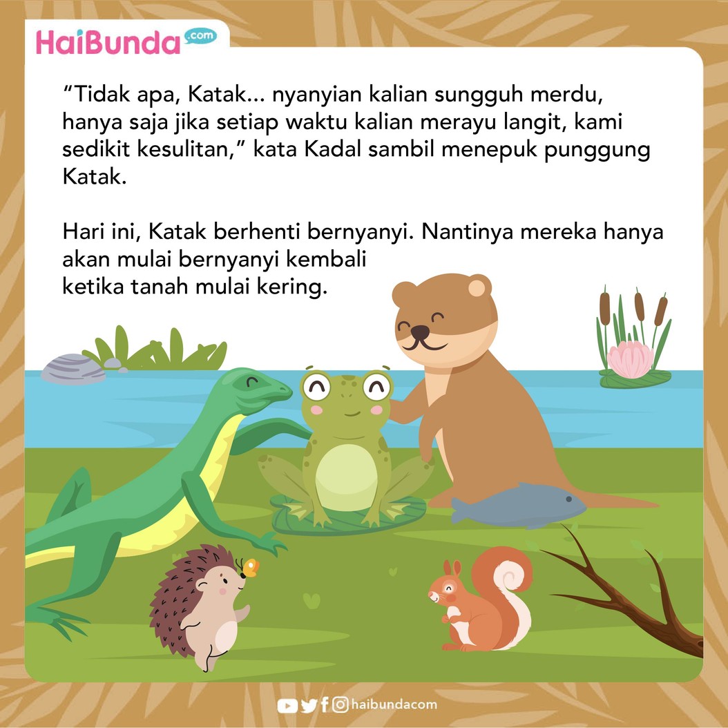 Sudah berbulan-bulan hujan tak kunjung datang&comma; membuat para hewan meminta katak untuk menyanyi merayu langit untuk memanggil hujan&period; Bagaimana kelanjutannya&quest;