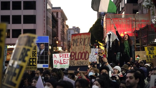 FOTO: 'Lautan' Ribuan Manusia Banjiri San Francisco Bela Palestina