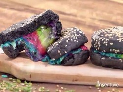 Resep Burger Hitam Rainbow Cheese, Rasanya Gimana Ya?
