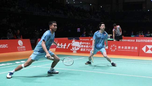 Kevin Sanjaya Sukamuljo/Rahmat Hidayat kalah di tangan He Jiting/Ren Xiangyu pada babak 16 besar Japan Masters 2023, Kamis (16/11).