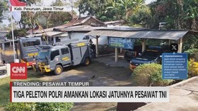 VIDEO: Tiga Pleton Polri Amankan Lokasi Jatuhnya Pesawat TNI