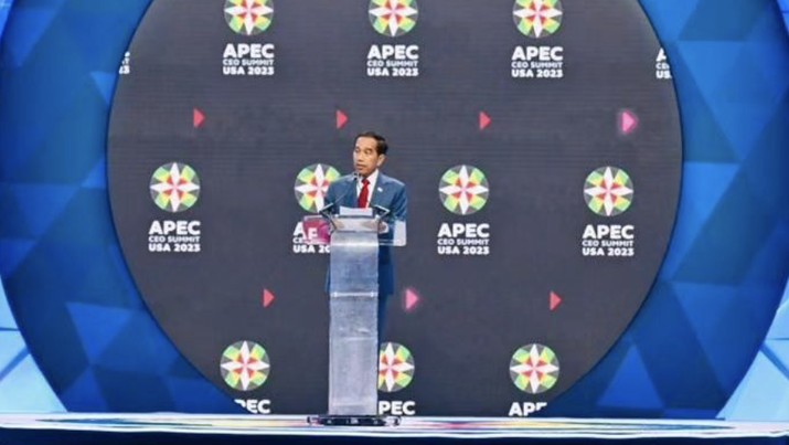 Presiden Joko Widodo saat menghadiri acara APEC CEO Summit yang digelar di San Francisco, Amerika Serikat, (Instagram/jokowi)