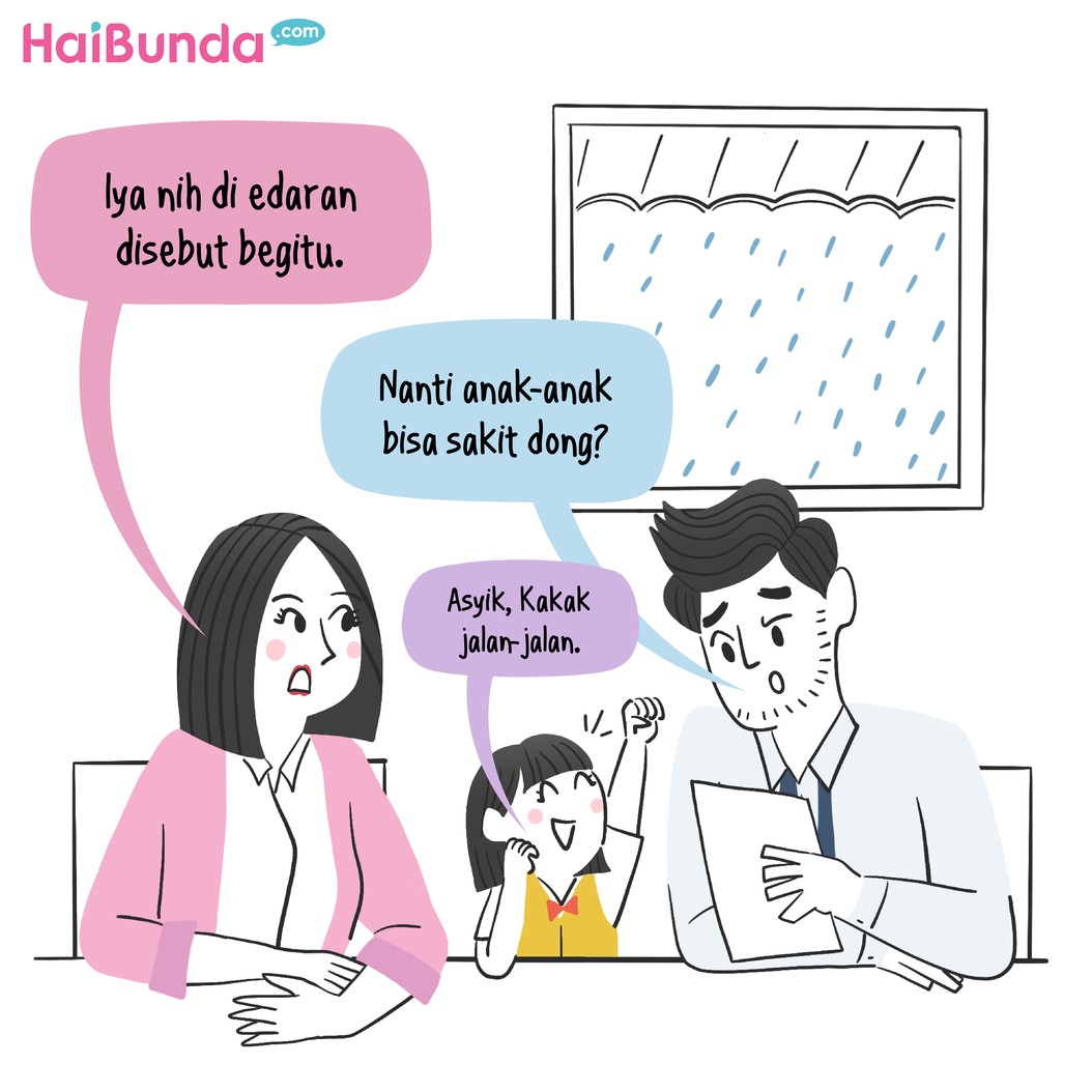 Bubun heran kenapa karya wisata sekolah Kakak diadakan saat musim penghujan sudah tiba&period; Kebayang repotnya seperti apa mengontrol anak-anak di alam bebas&quest;