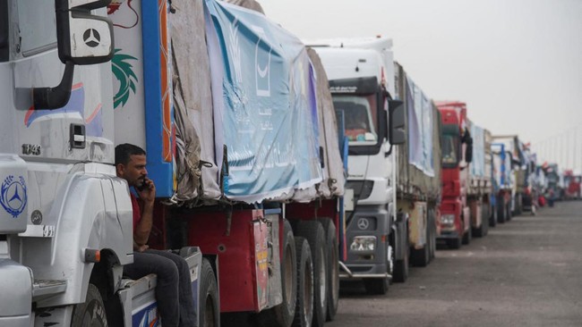 PBB menyatakan 137 truk yang membawa bantuan kemanusiaan sudah memasuki Gaza, Palestina untuk diberikan kepada para pengungsi.