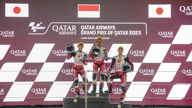 Pembalap Astra Honda, Veda Ega tetap menunjukkan hasrat tinggi untuk juara di Race 1 ATC Qatar meski sudah mengunci gelar juara Asia Talent Cup (ATC) 2023.