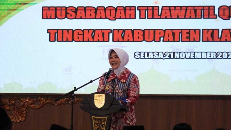 Bupati Klaten, Jawa Tengah Sri Mulyani secara resmi membuka lomba Musabaqah Tilawatil Qur'an (MTQ) Ke-30 tingkat Kabupaten Klaten.
