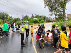 Jalan Barsela Aceh Terendam Banjir, Pengendara Diimbau Hati-hati