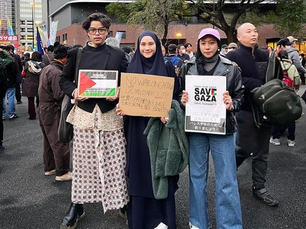 Cerita Zaskia Adya Mecca Liburan di Jepang, Berujung Diajak Ikut Aksi Bela Palestina