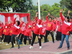 Senam Bareng Guru, Bupati Klaten Coba Bangun Kerukunan & Persatuan
