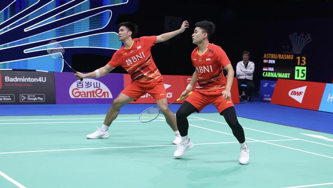 Berikut jadwal siaran langsung Leo Rolly Carnando/Daniel Marthin pada final Indonesia Masters 2024, Minggu (28/1).