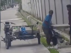 Kala Beton Drainase Pun Dicuri Becak Hantu di Medan