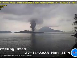 Gunung Anak Krakatau Sudah 5 Kali Erupsi dalam Sehari