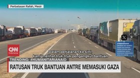 VIDEO: Ratusan Truk Bantuan Antre Memasuki Gaza