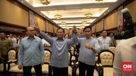 FOTO: Riuh Pendukung Prabowo-Gibran dalam Rakornas TKN-TKD di Jakarta