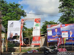 Baliho Ganjar-Mahfud dan Caleg PDIP di Jembrana Dirusak