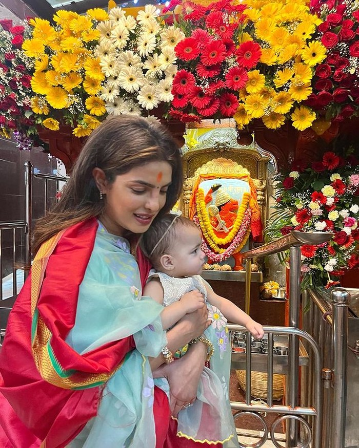 Aktris cantik itu membagikan momen saat mengajak buah hatinya ke India pertama kali pada bulan April lalu. /Foto: instagram.com/priyankachopra