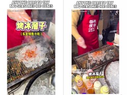 Ada Jajanan Es Batu Panggang Bumbu Barbeque Bikin Orang Heran