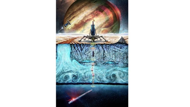 NASA mengebor kerak es di satelit alami Planet Jupiter dan Saturnus, Europa dan Enceladus untuk mencari bukti-bukti alien di alam semesta.
